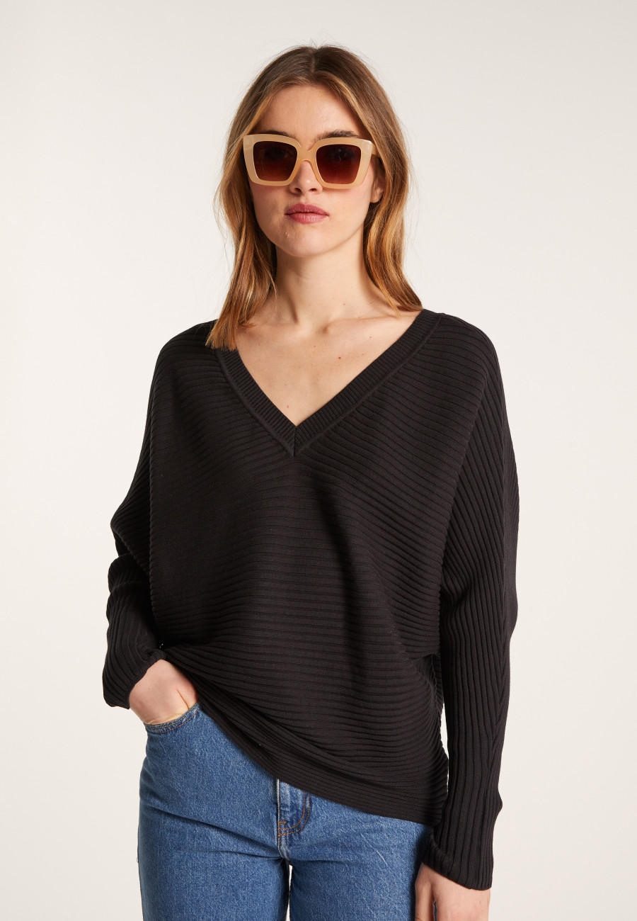Cotton sweater with batwing sleeves - Lison