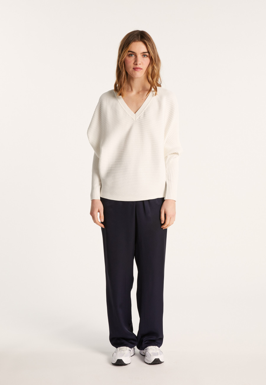Cotton sweater with batwing sleeves - Lison
