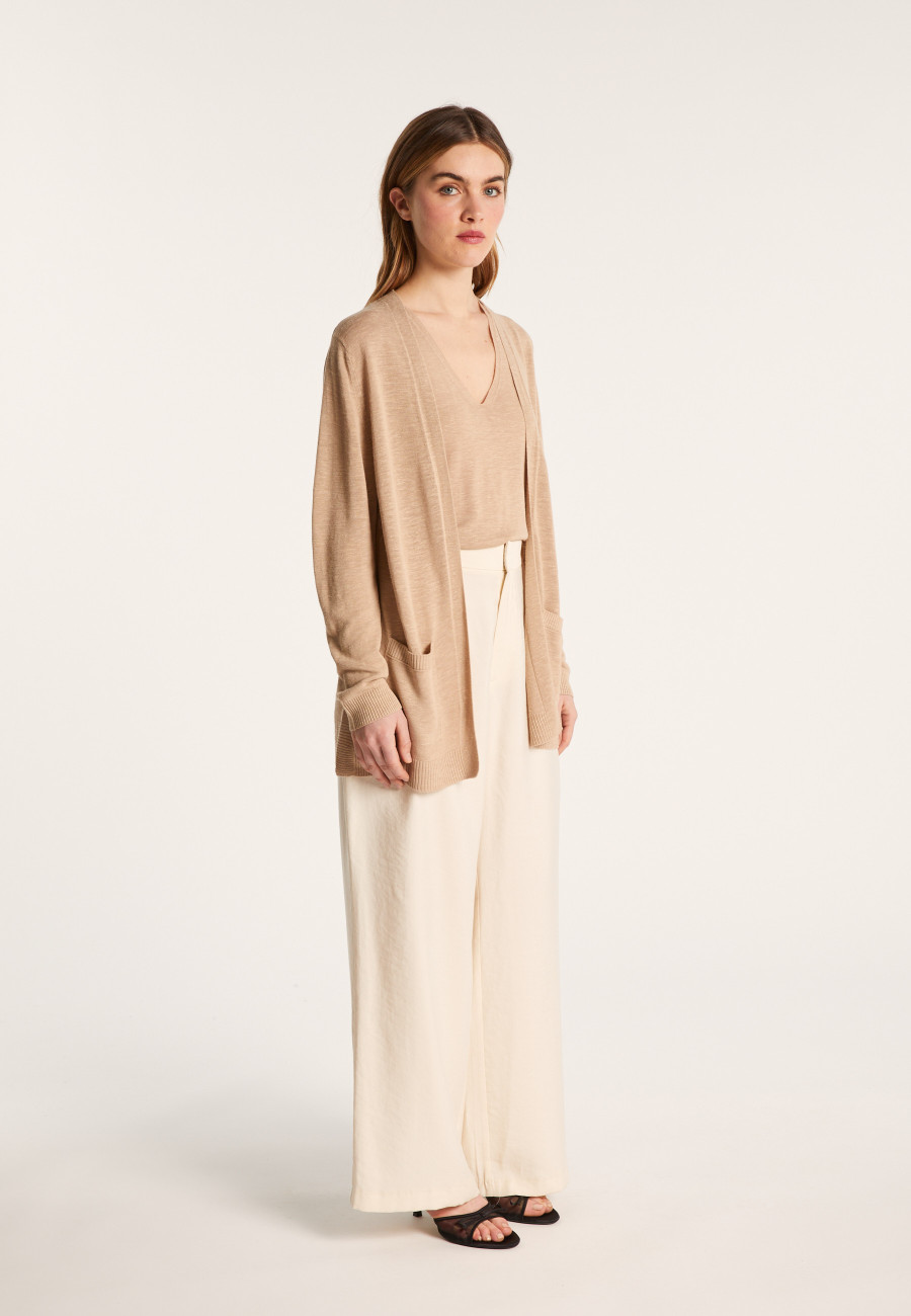Long flamed linen cardigan - Naelle