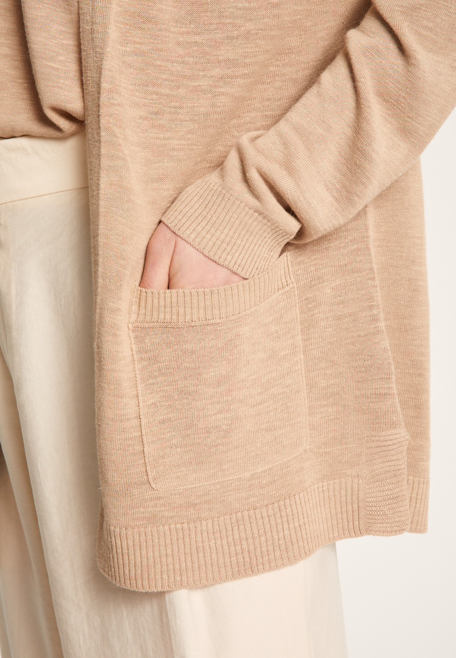 Long flamed linen cardigan - Naelle