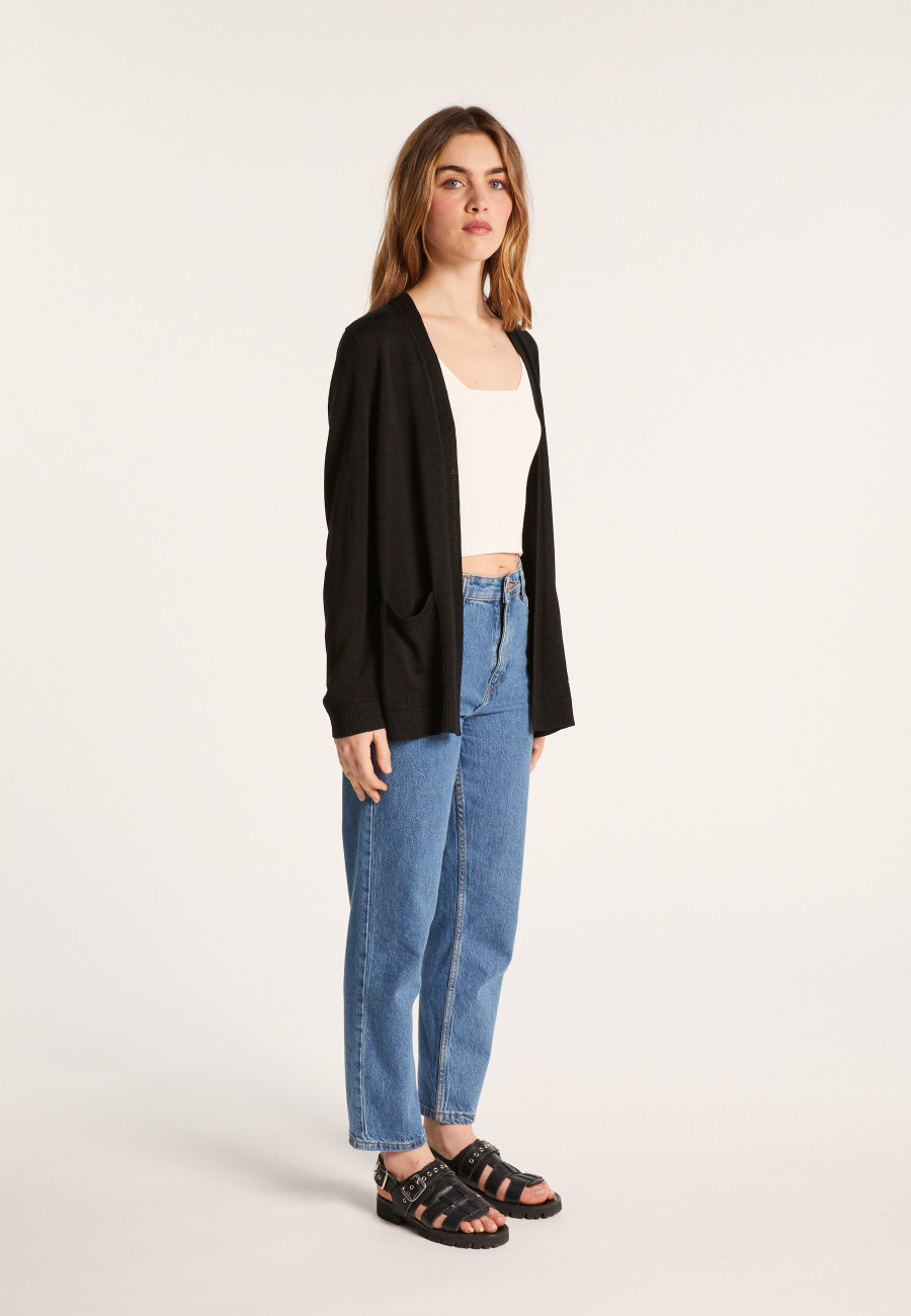 Long gilet en lin flammé - Naelle