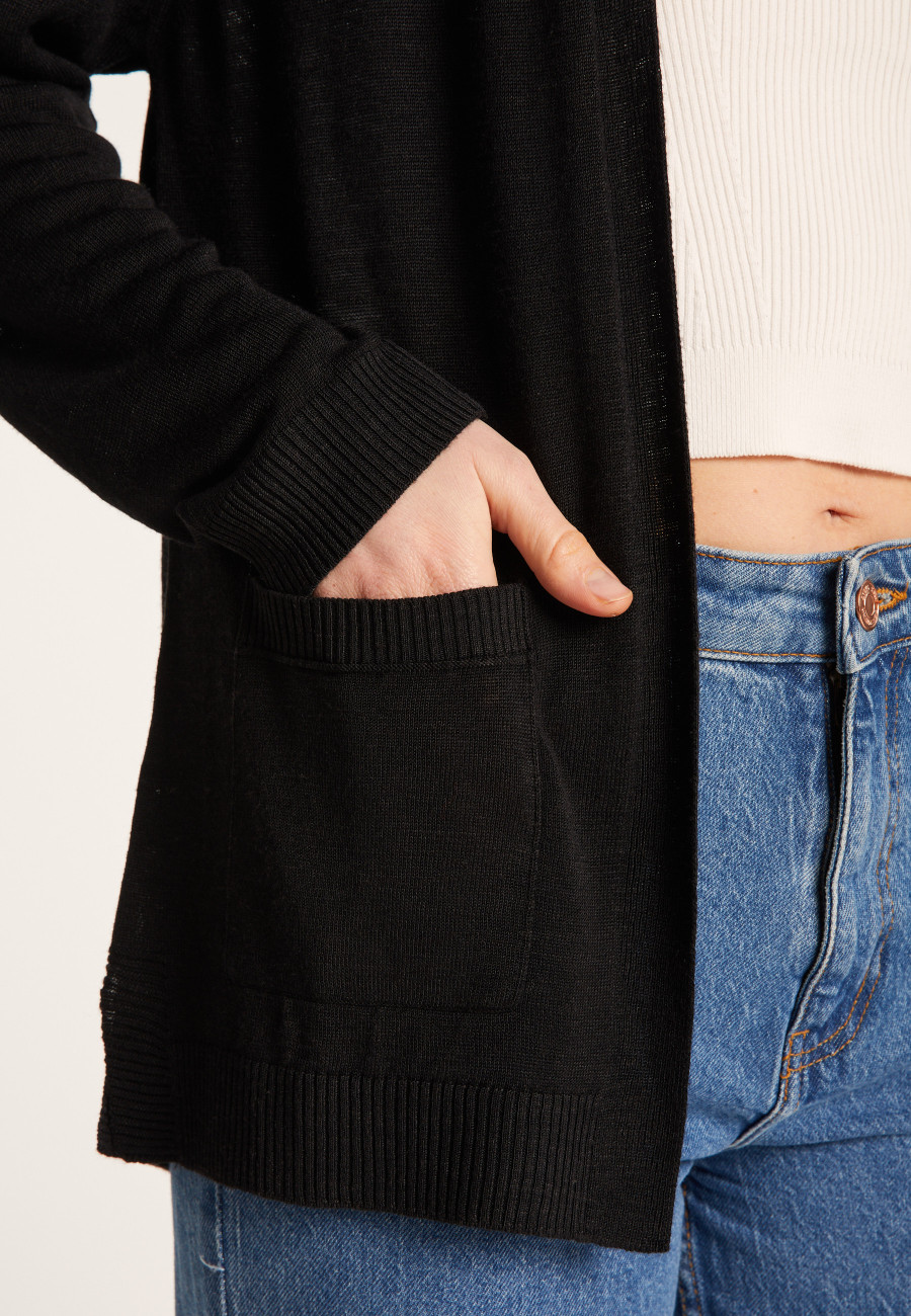 Long gilet en lin flammé - Naelle