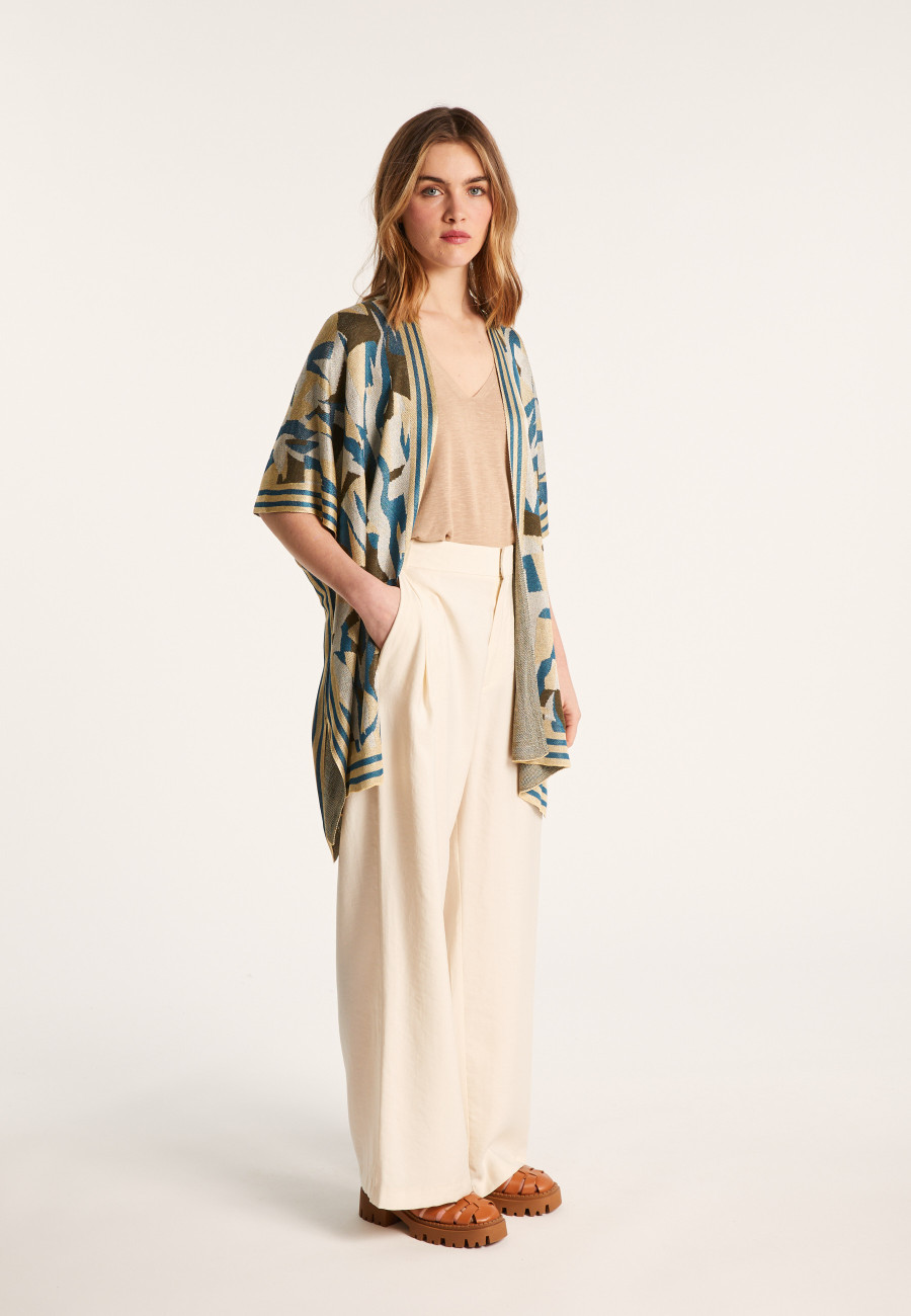 Unisex jacket in flamed linen - Gunay