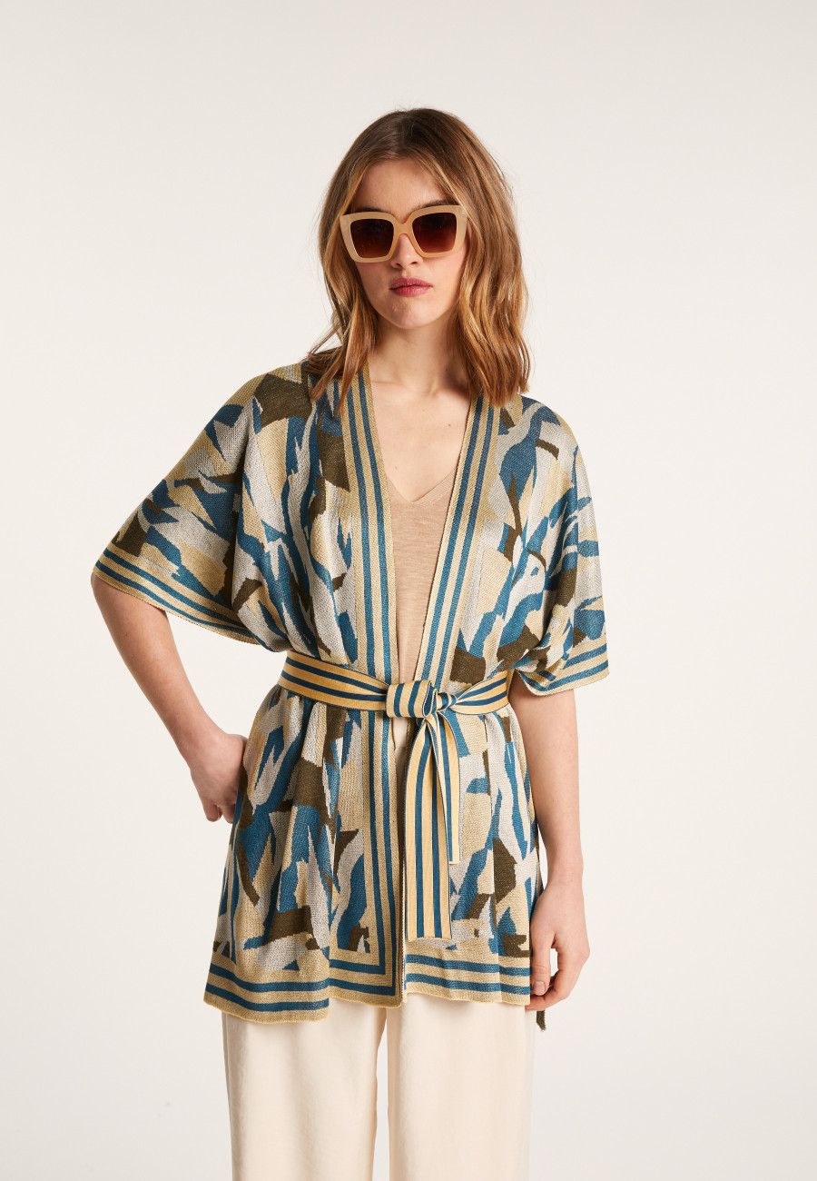 Unisex jacket in flamed linen - Gunay