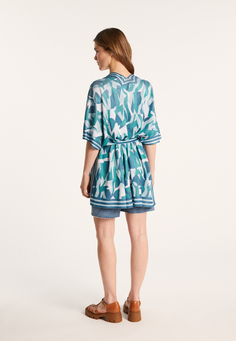 Unisex jacket in flamed linen - Gunay