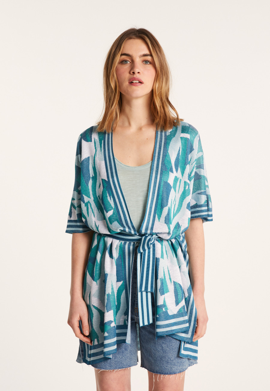 Unisex jacket in flamed linen - Gunay