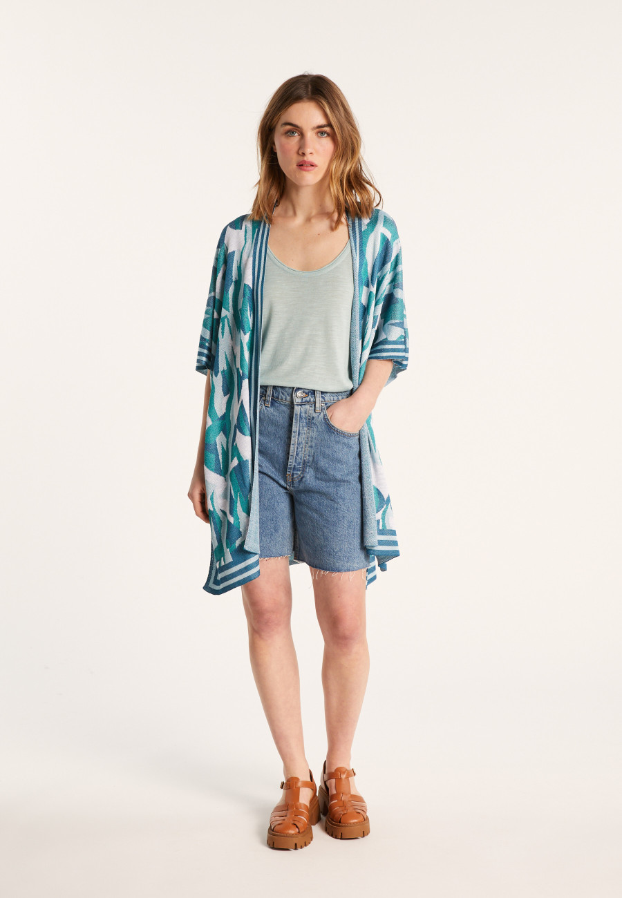 Unisex jacket in flamed linen - Gunay