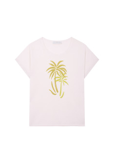 T-shirt à motif en lin flammé - Larissa