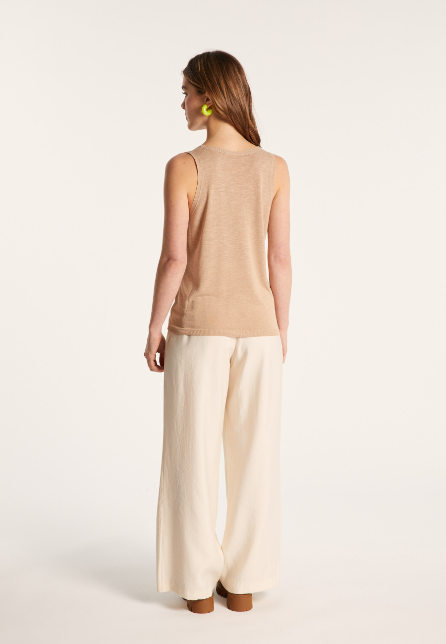 Slub linen tank top - Lalita