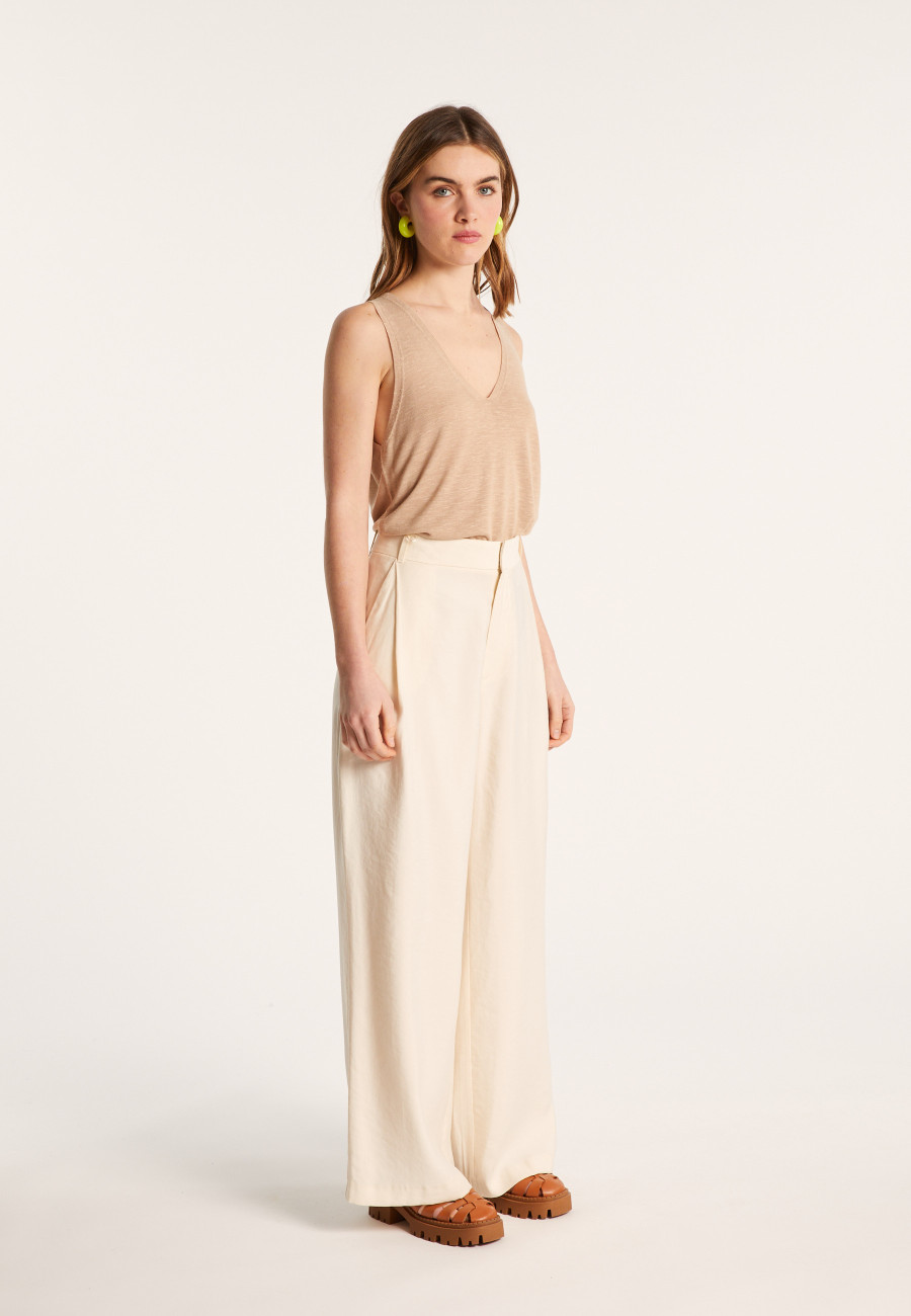 Slub linen tank top - Lalita