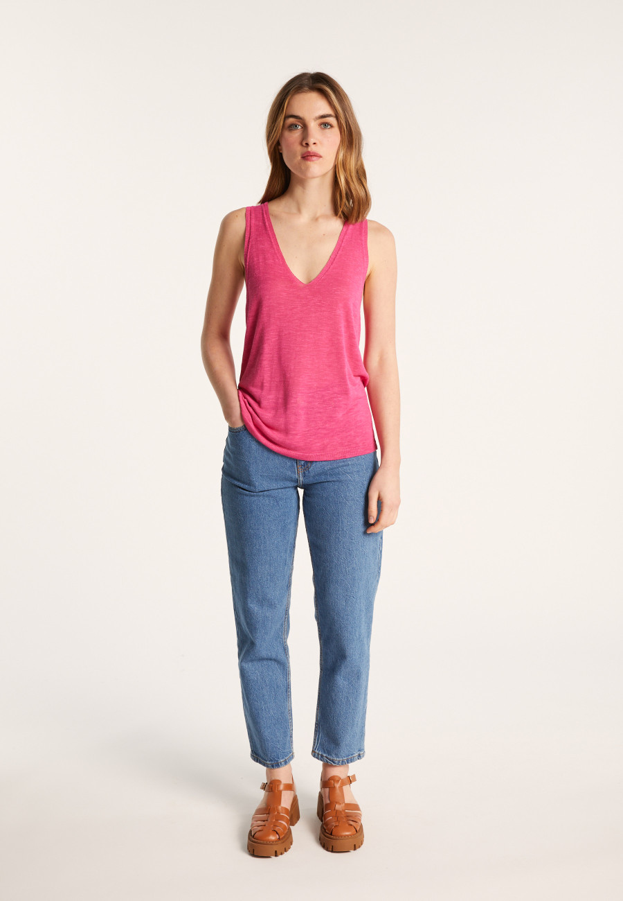 Slub linen tank top - Lalita