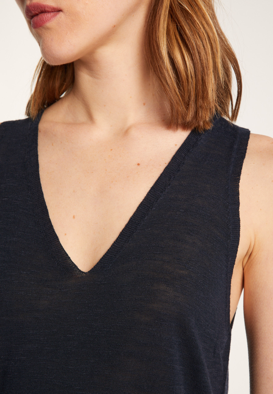 Slub linen tank top - Lalita