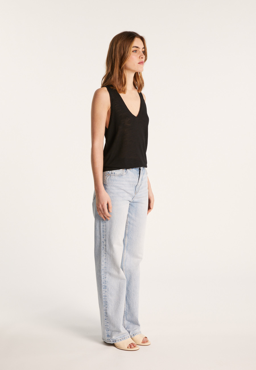 Slub linen tank top - Lalita