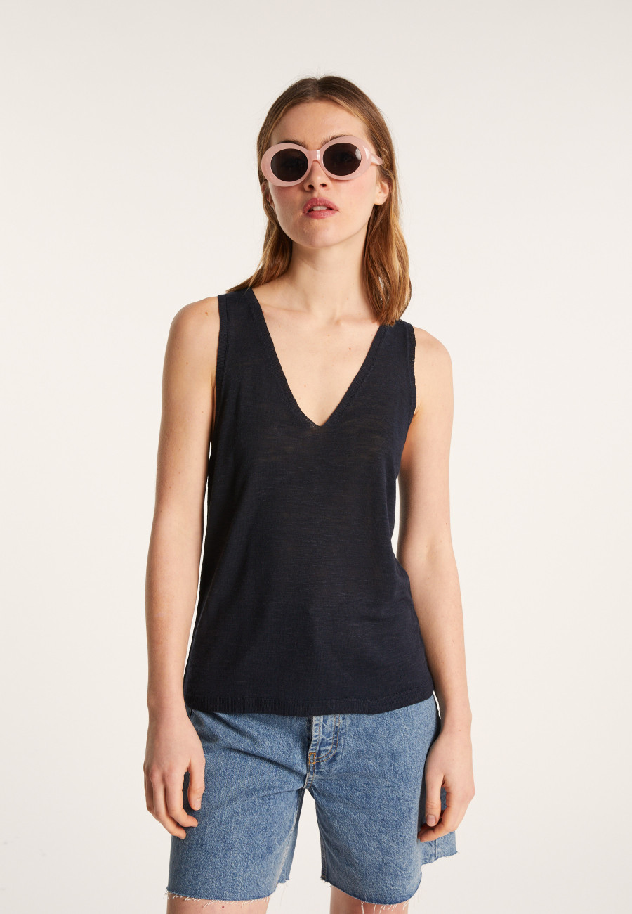 Slub linen tank top - Lalita