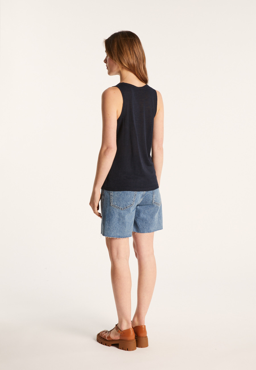 Slub linen tank top - Lalita