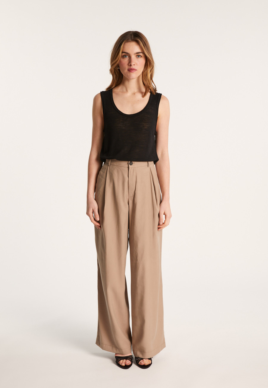 Flamed linen tank top - Maitena