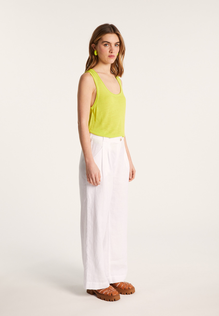 Flamed linen tank top - Maitena