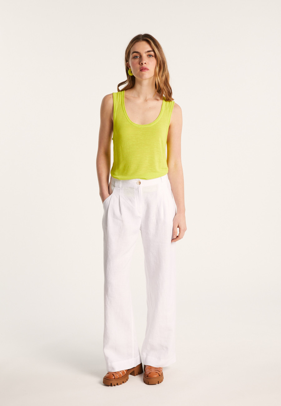 Flamed linen tank top - Maitena