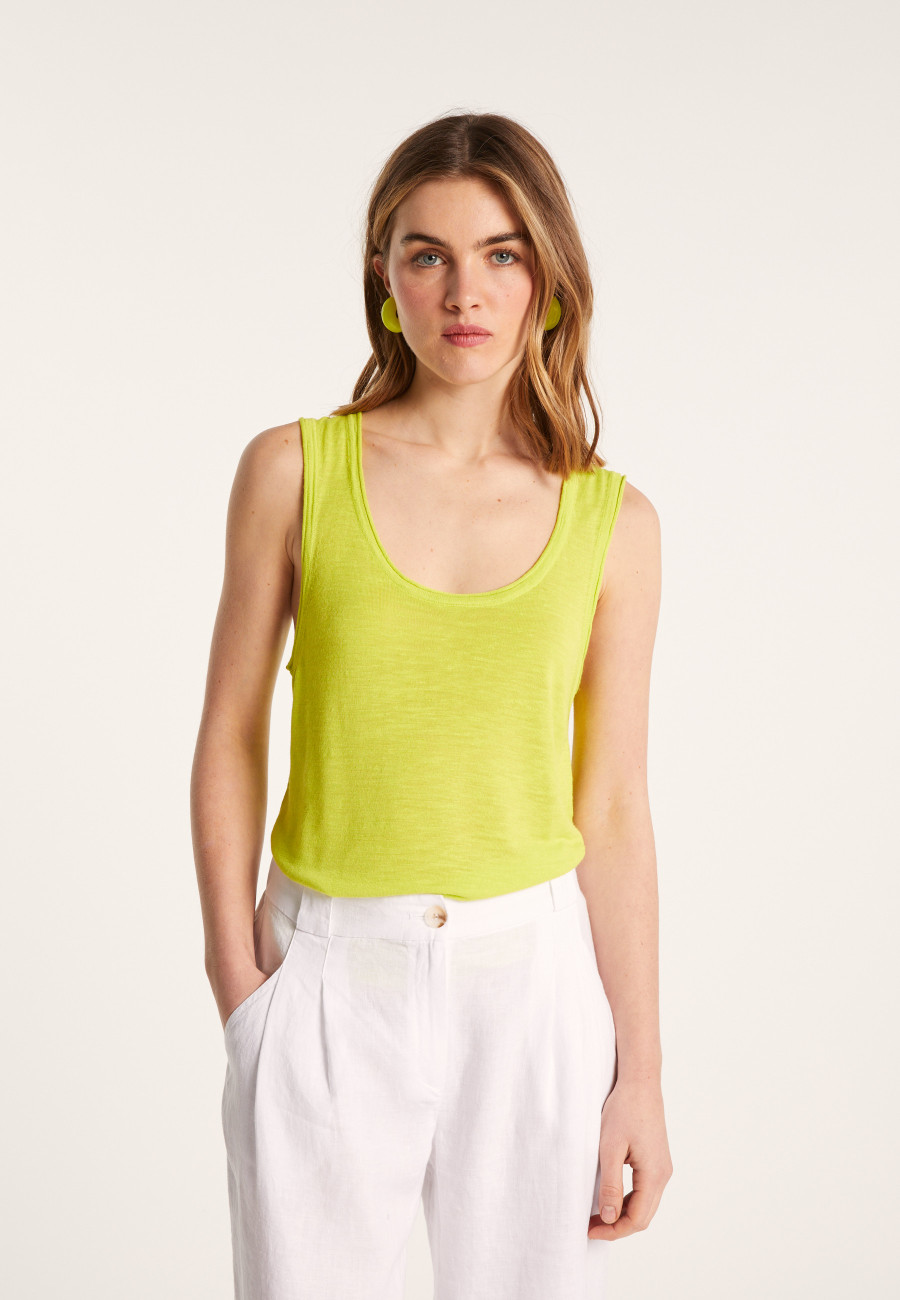 Flamed linen tank top - Maitena