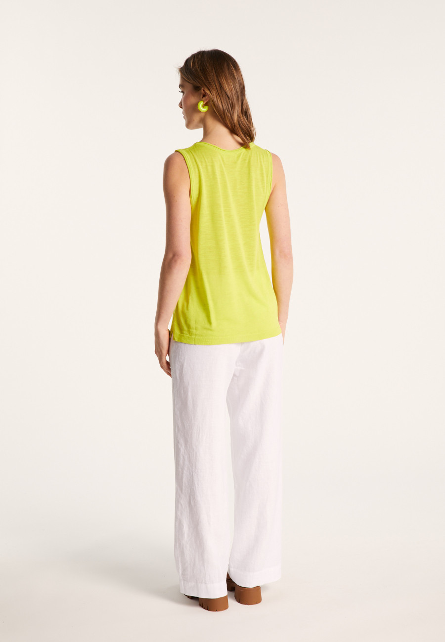 Flamed linen tank top - Maitena