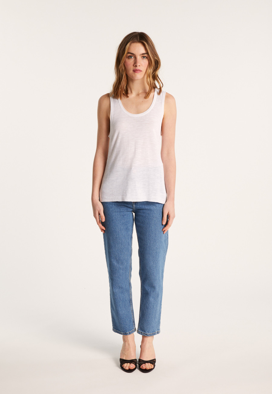 Flamed linen tank top - Maitena