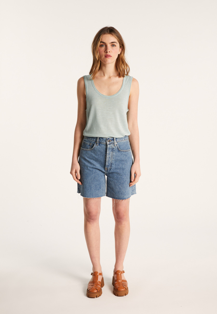 Flamed linen tank top - Maitena
