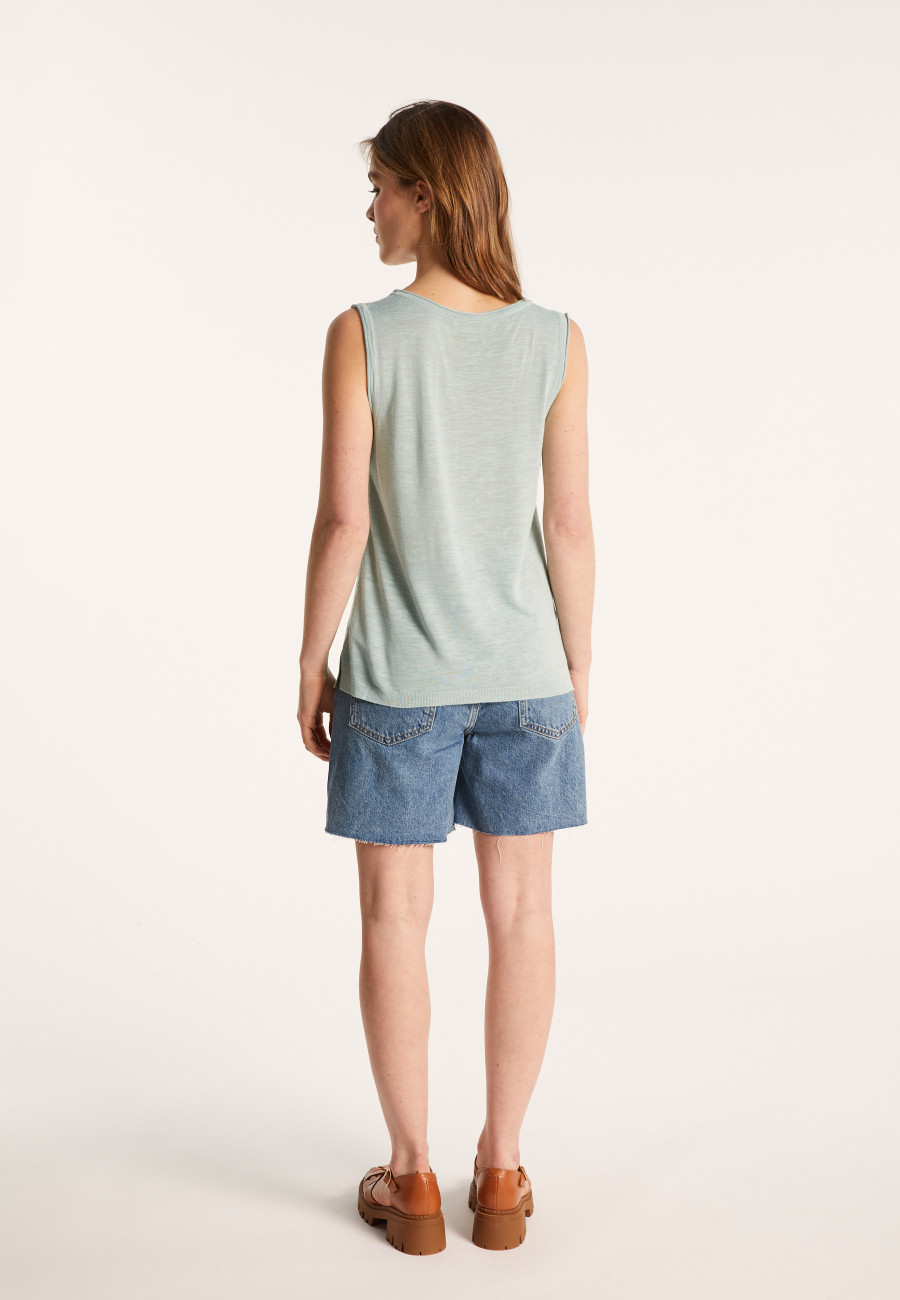 Flamed linen tank top - Maitena