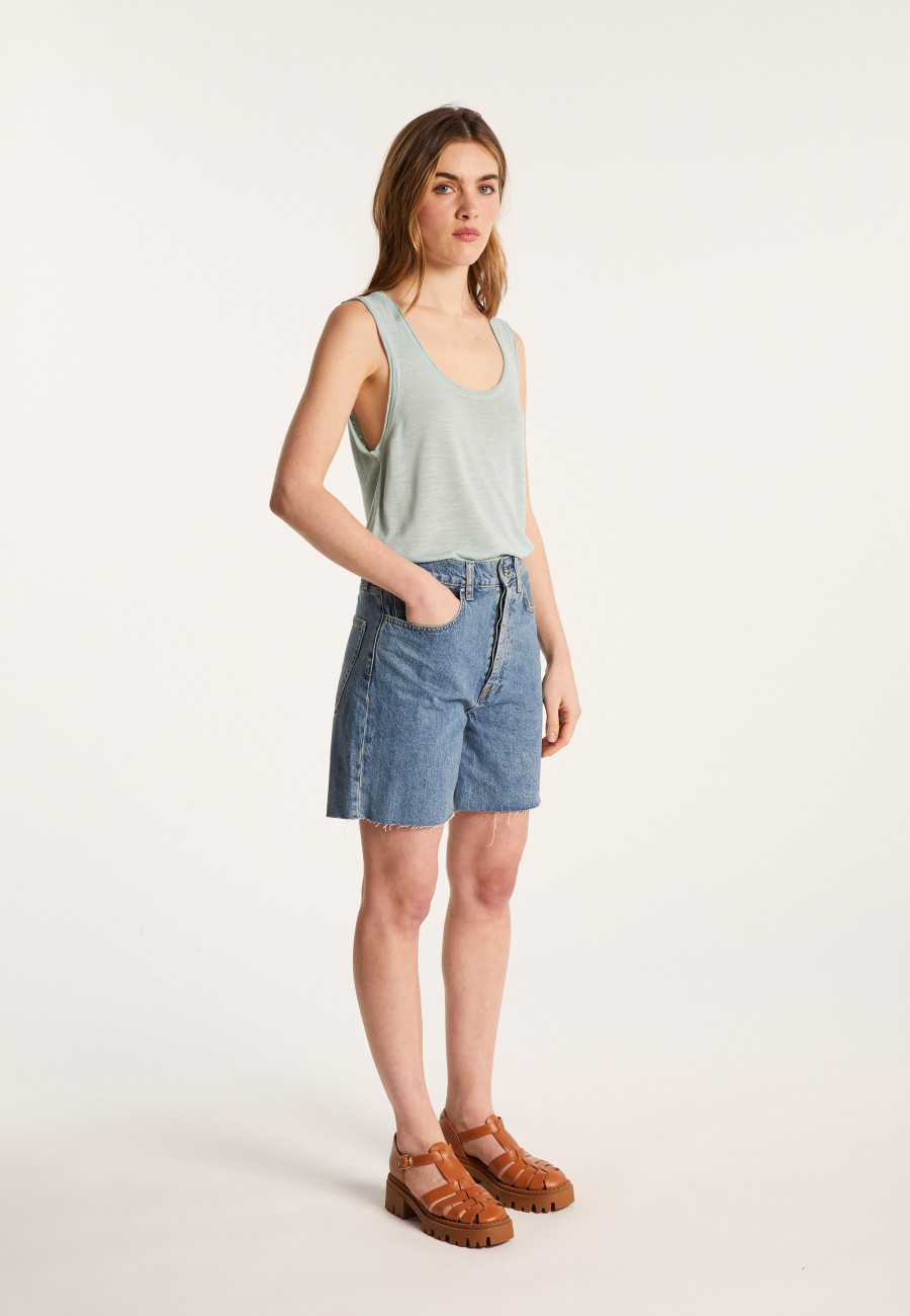 Flamed linen tank top - Maitena