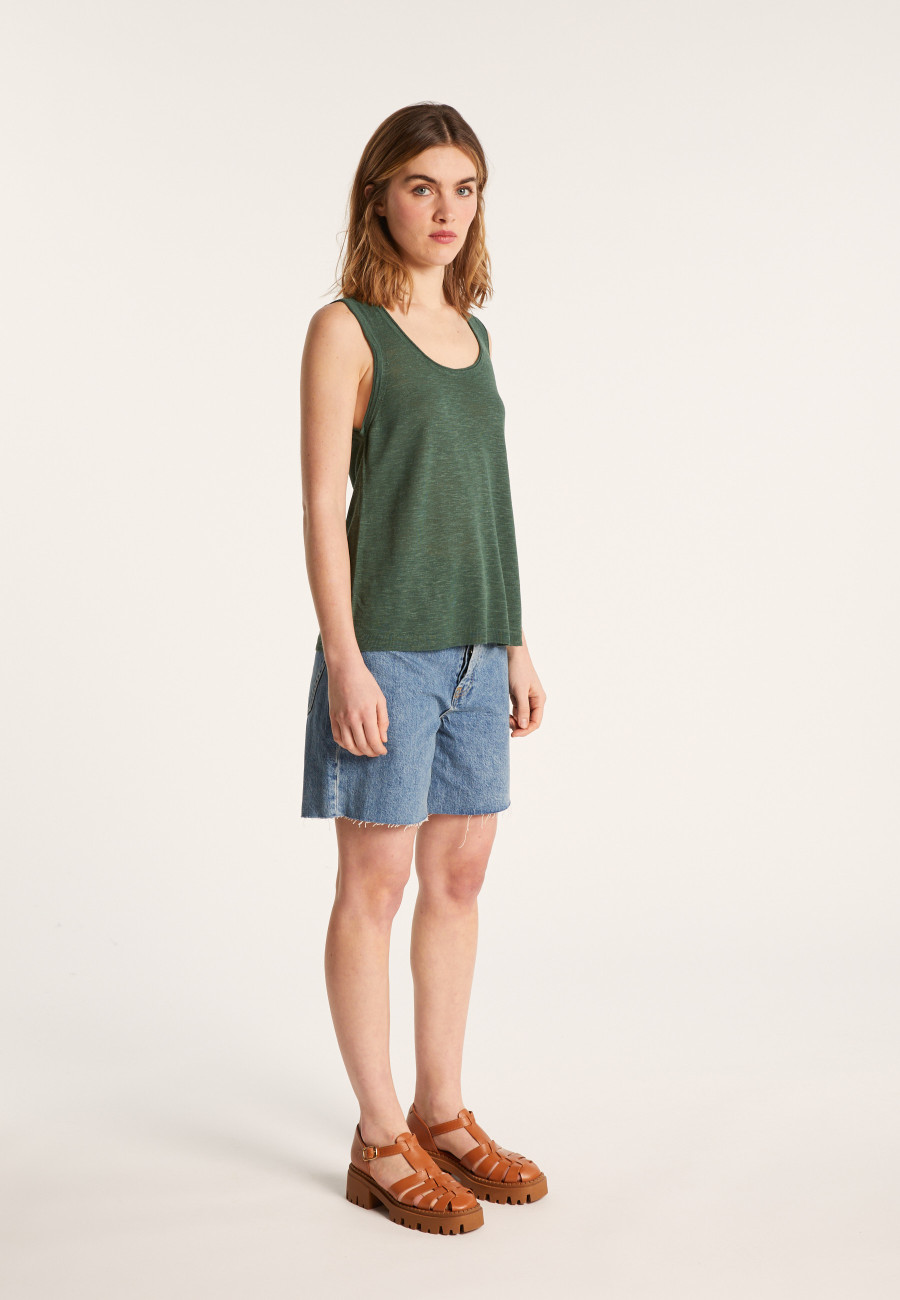 Flamed linen tank top - Maitena