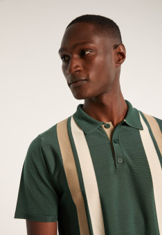 4 vertical stripes polo shirt in Fil Lumière - Ilann
