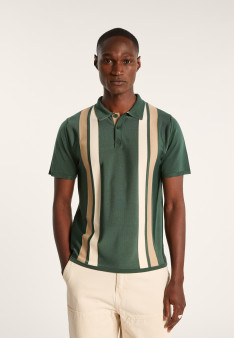 4 vertical stripes polo shirt in Fil Lumière - Ilann