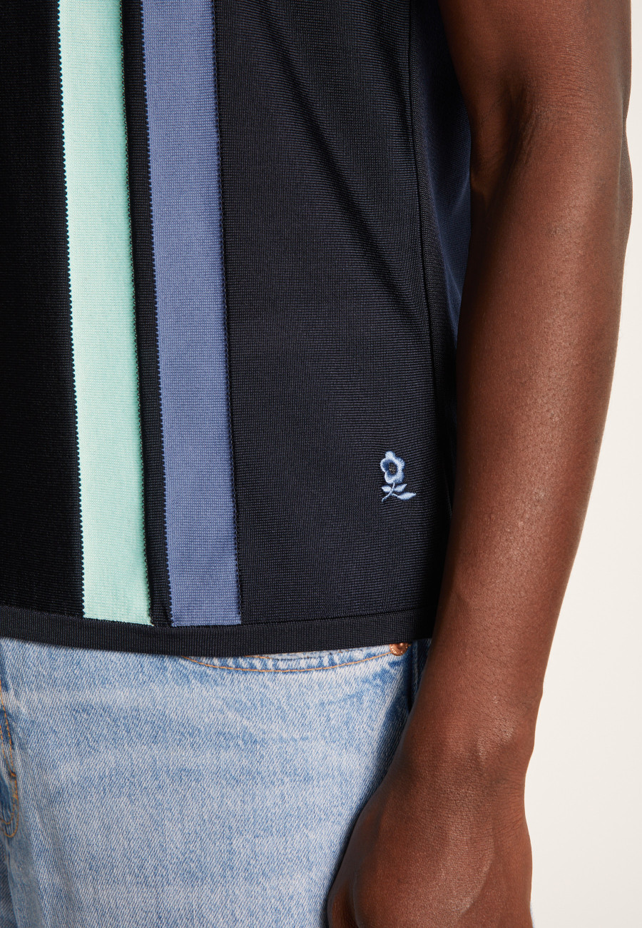 Polo 4 rayures verticales en Fil Lumière - Ilann