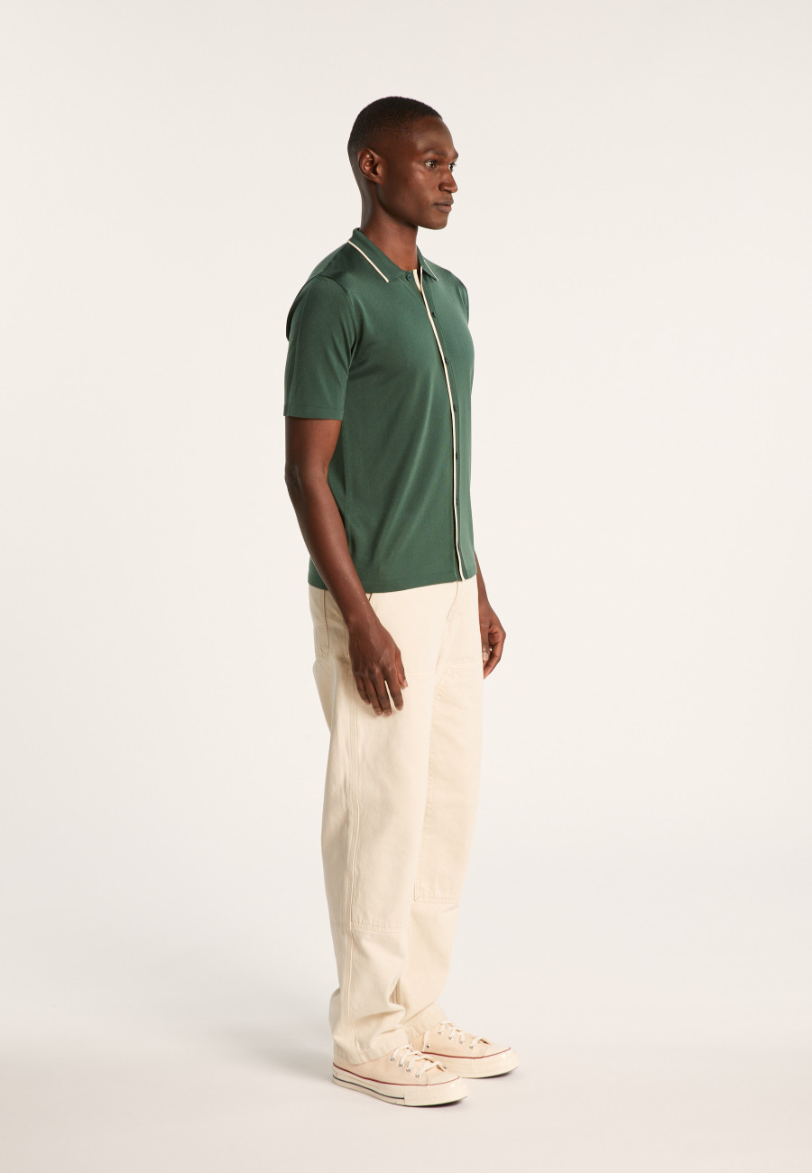 Short-sleeved shirt in Fil Lumière - Roman