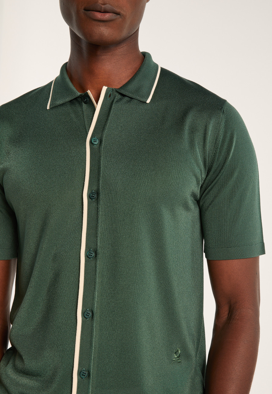 Short-sleeved shirt in Fil Lumière - Roman