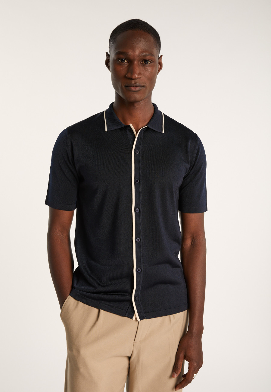 Short-sleeved shirt in Fil Lumière - Roman