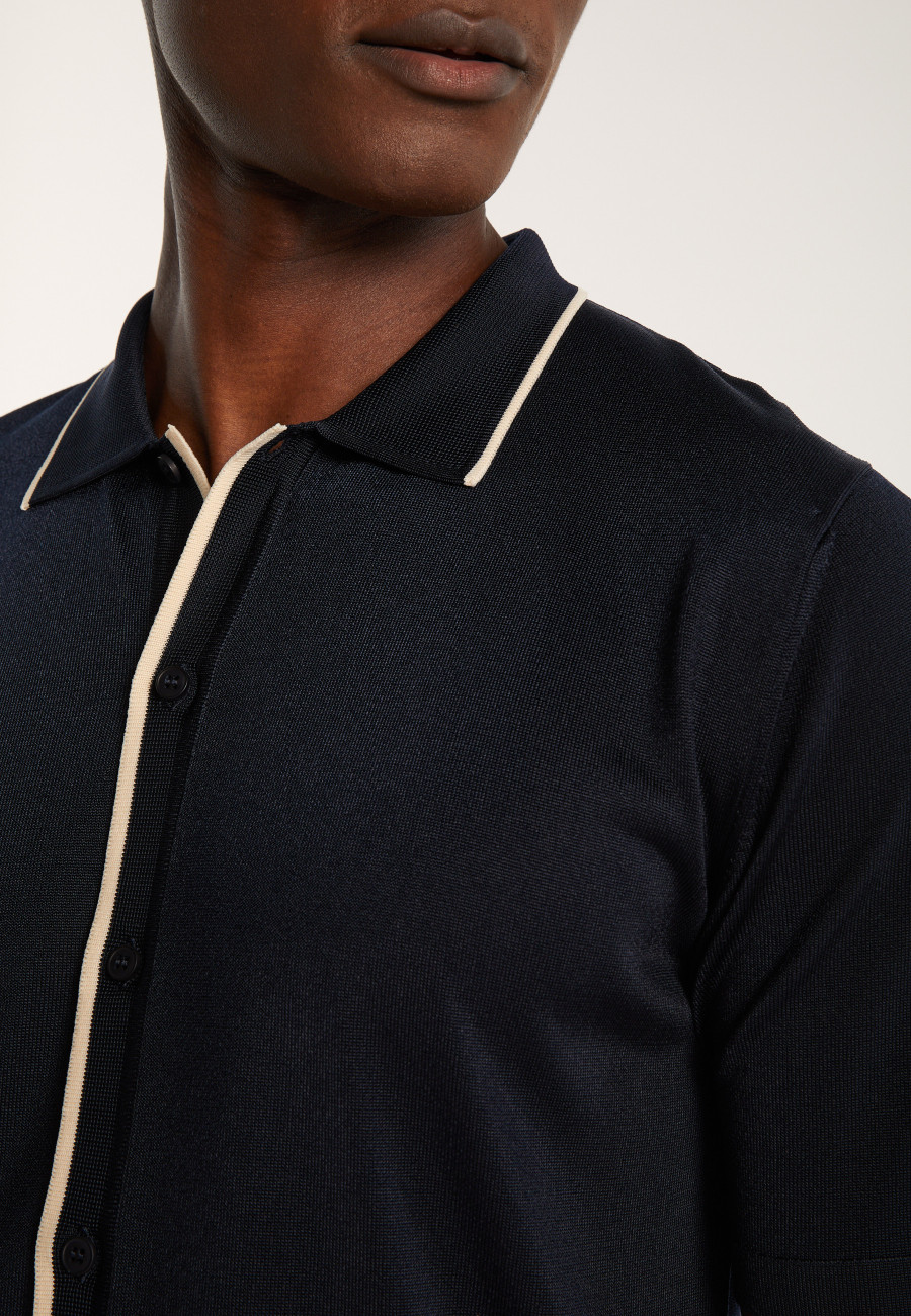 Short-sleeved shirt in Fil Lumière - Roman