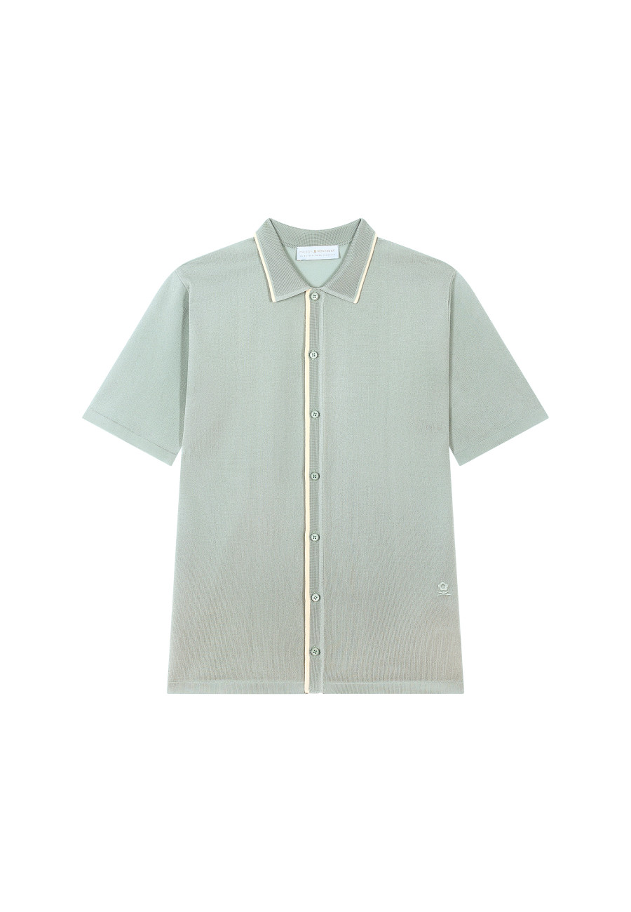 Short-sleeved shirt in Fil Lumière - Roman