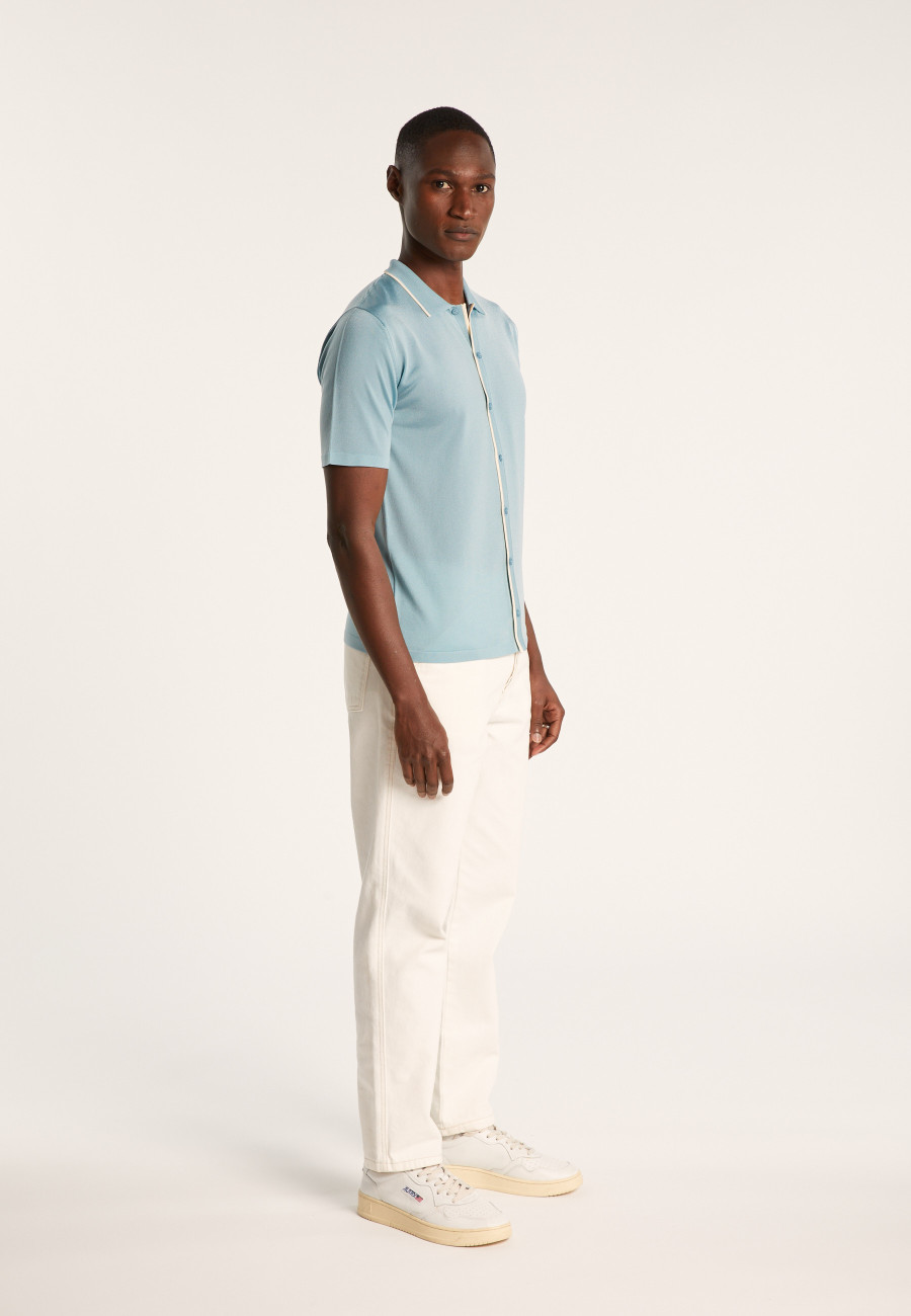 Short-sleeved shirt in Fil Lumière - Roman