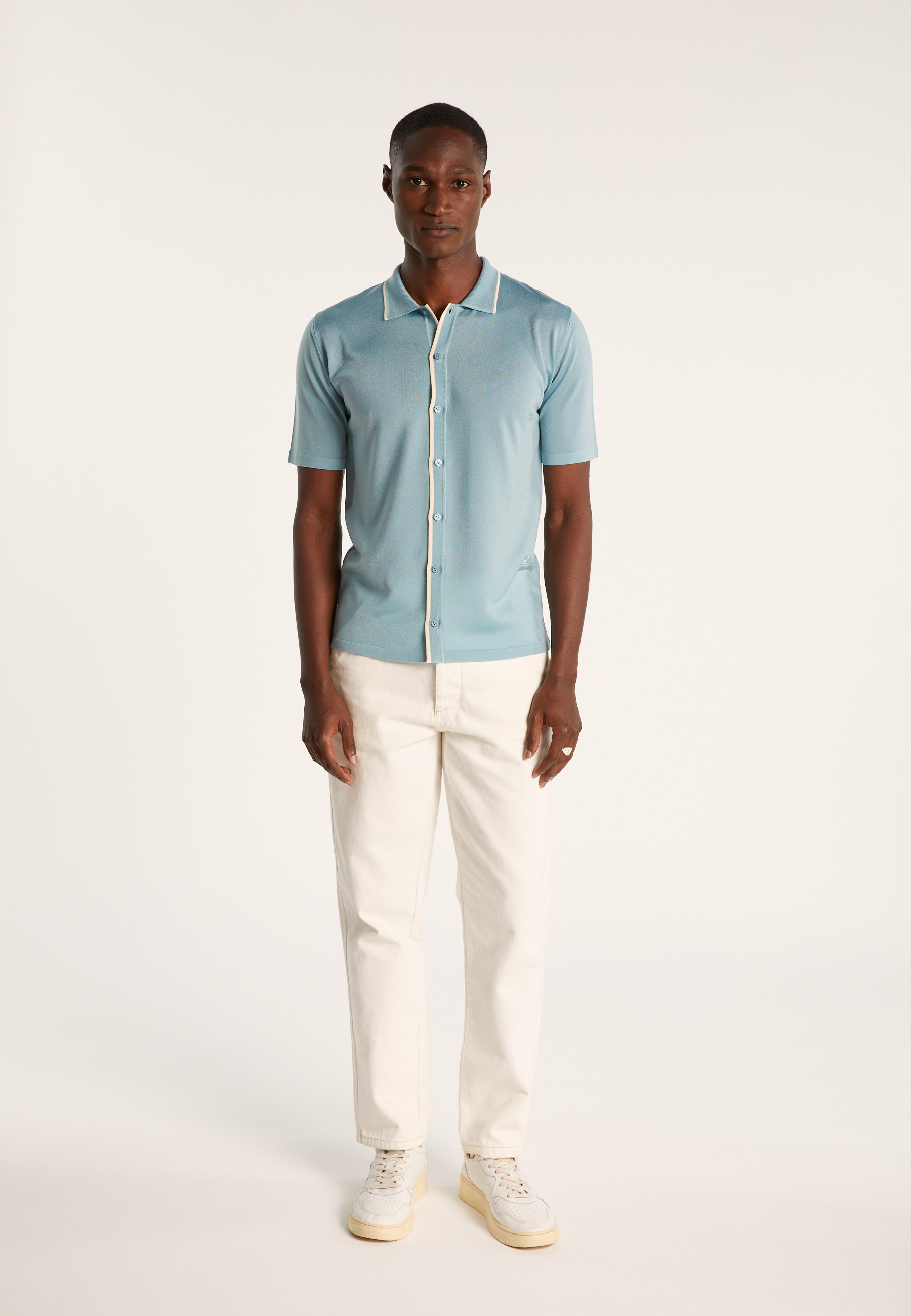 Short-sleeved shirt in Fil Lumière - Roman