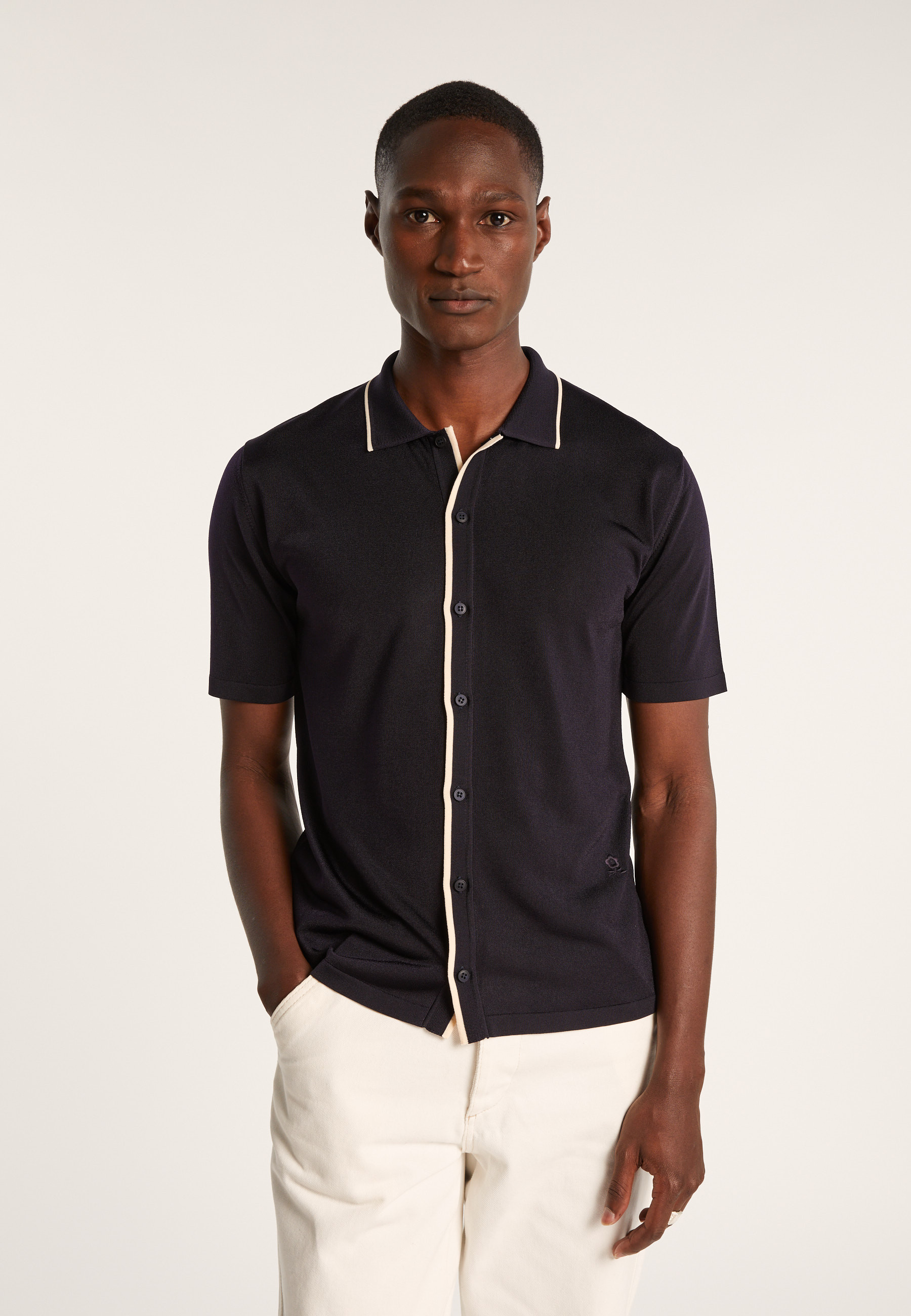 Short-sleeved shirt in Fil Lumière - Roman