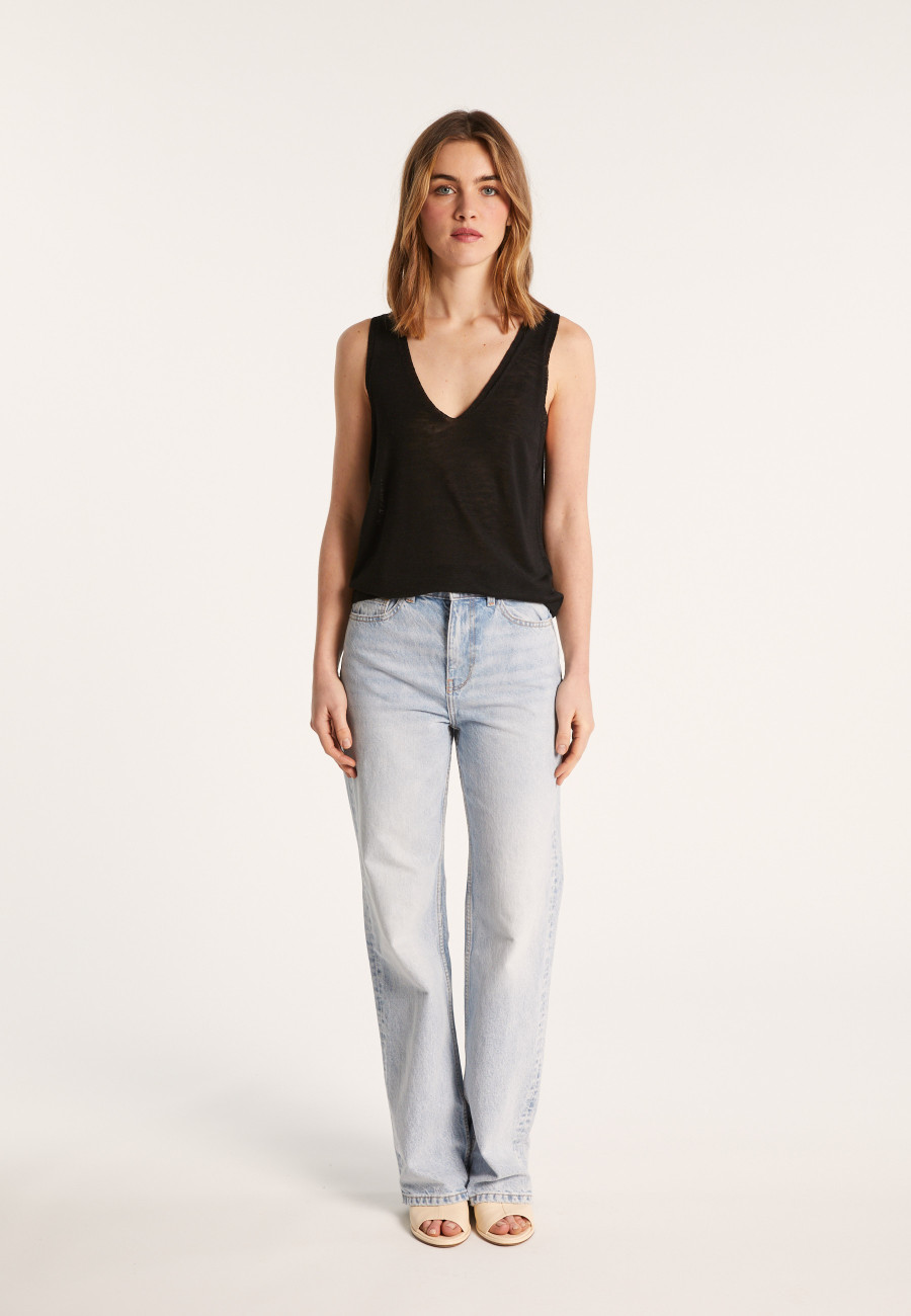 Slub linen tank top - Lalita
