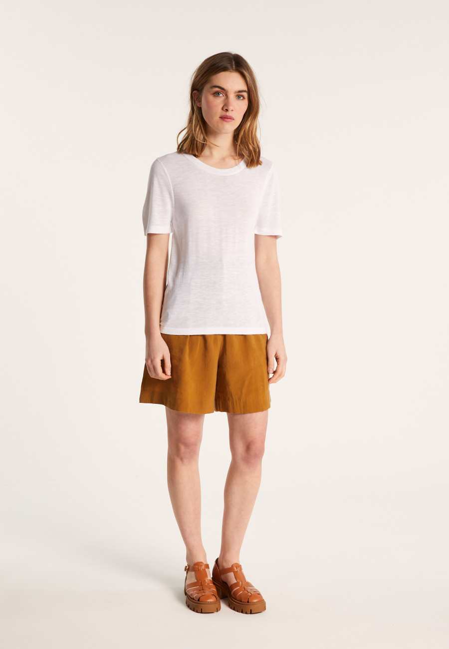Slub linen crew neck t-shirt - Lucie