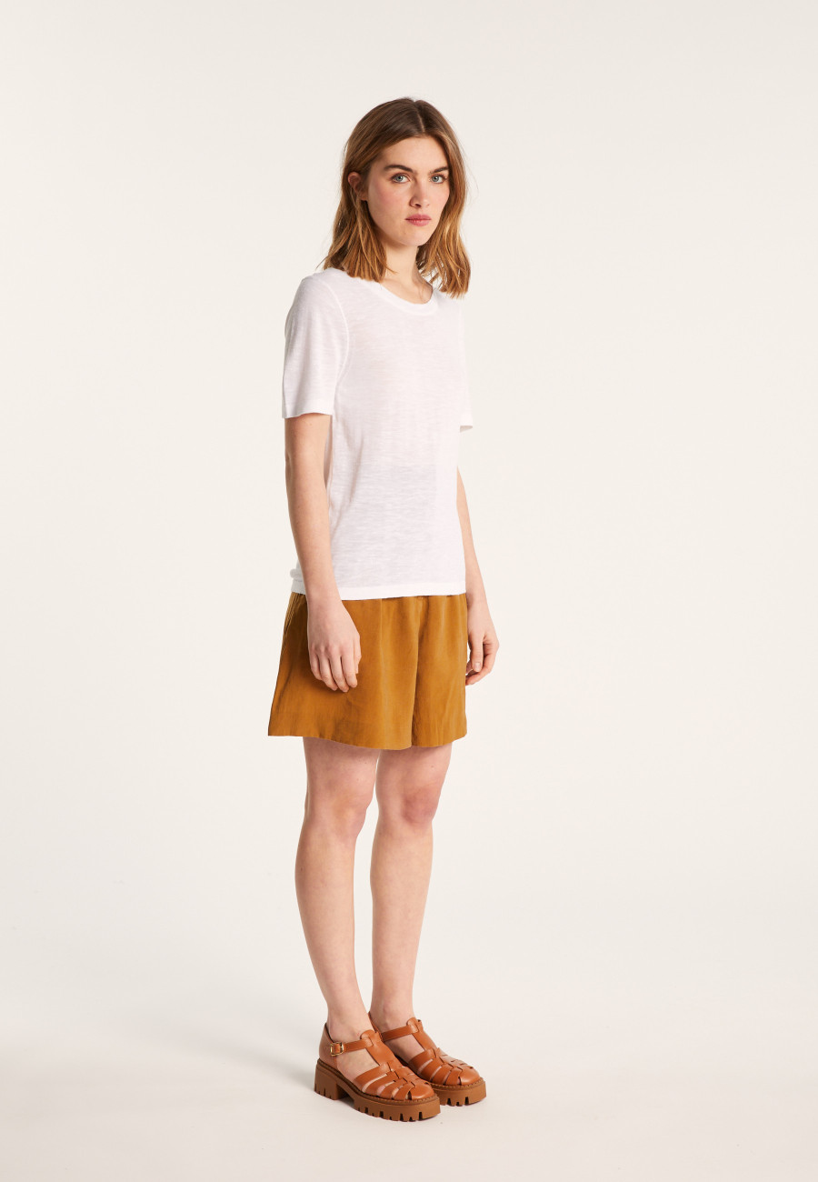 Slub linen crew neck t-shirt - Lucie