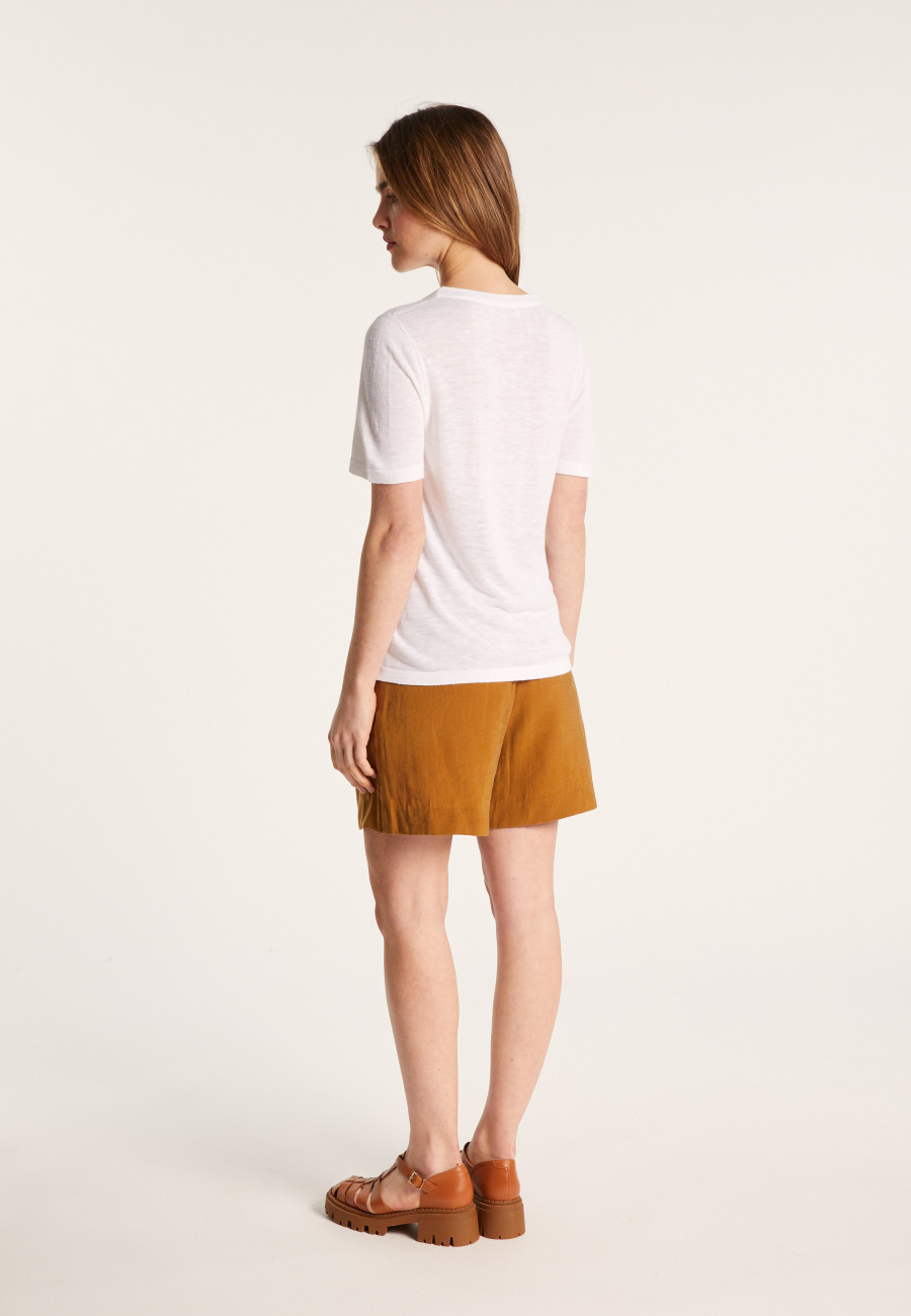 Slub linen crew neck t-shirt - Lucie