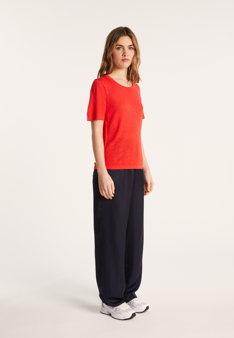 Slub linen crew neck t-shirt - Lucie