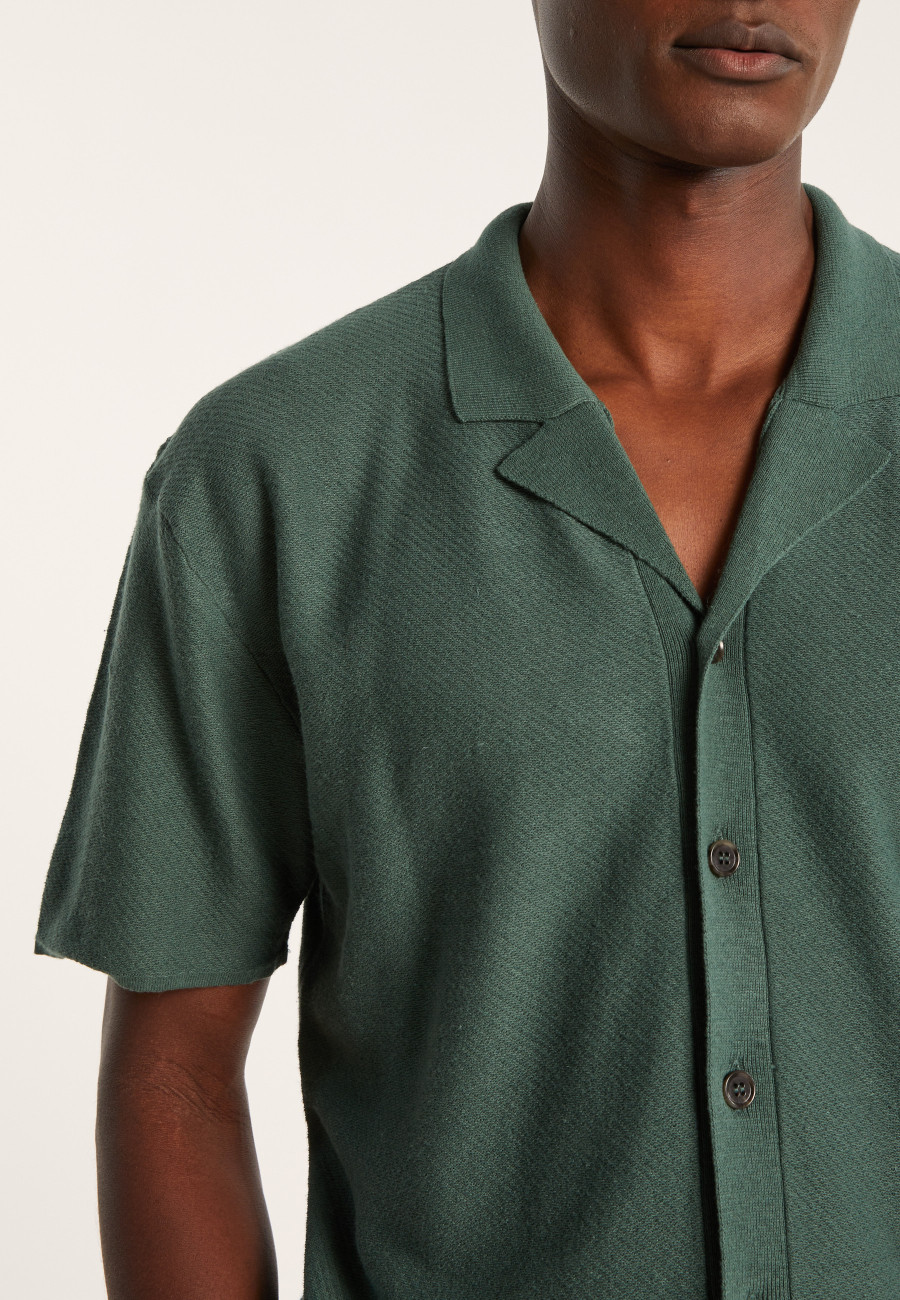 Chemise manches courtes en coton et lin - Igino