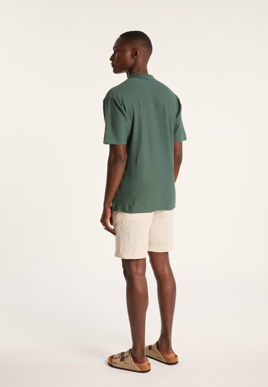 Chemise manches courtes en coton et lin - Igino