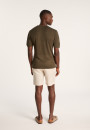 T-shirt col tunisien en lin flammé - Baraka 7212 fusain - 83 Kaki