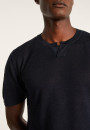 T-shirt col tunisien en lin flammé - Baraka 7212 fusain - 83 Kaki