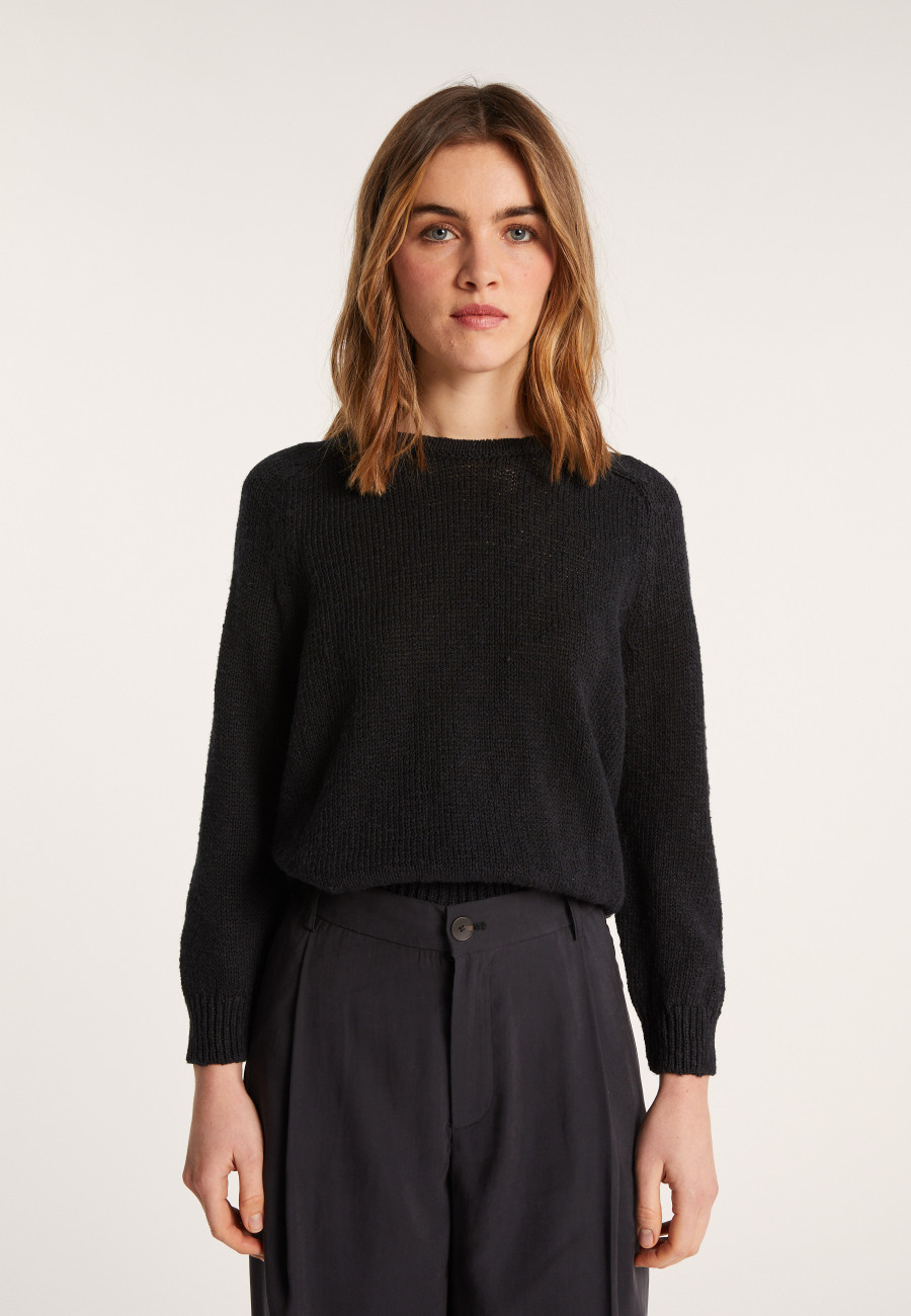 Pull col rond coton et lin - Nicky